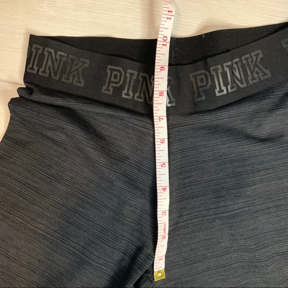 Pink Ultimate Heathered Black Cropped Legging Size Small